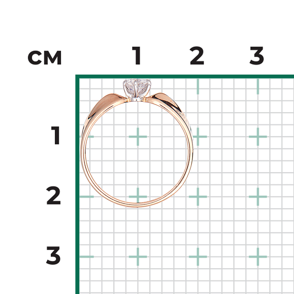 Помолвочное кольцо из комбинированного золота с бриллиантом 01-0914-00-101-1111-30