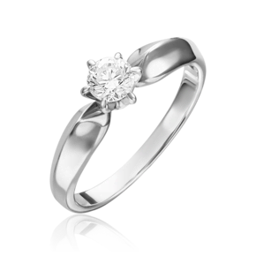 Помолвочное кольцо из белого золота с бриллиантом 01-0913-00-101-1120-30