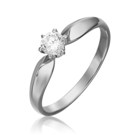 Помолвочное кольцо из белого золота с бриллиантом 01-0915-00-101-1120-30