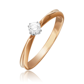 Помолвочное кольцо из комбинированного золота с бриллиантом 01-0930-00-101-1111-30
