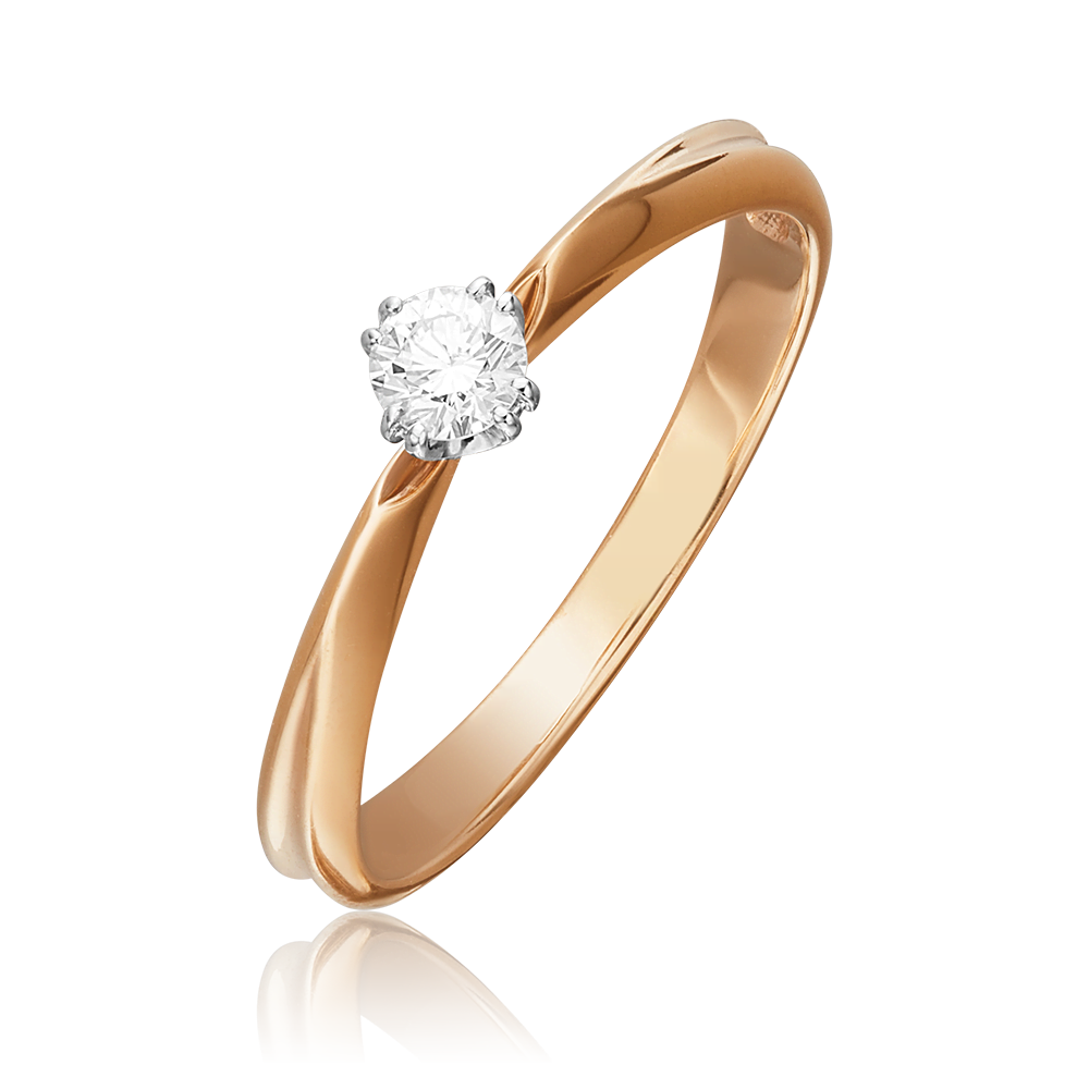 Помолвочное кольцо из комбинированного золота с бриллиантом 01-0930-00-101-1111-30