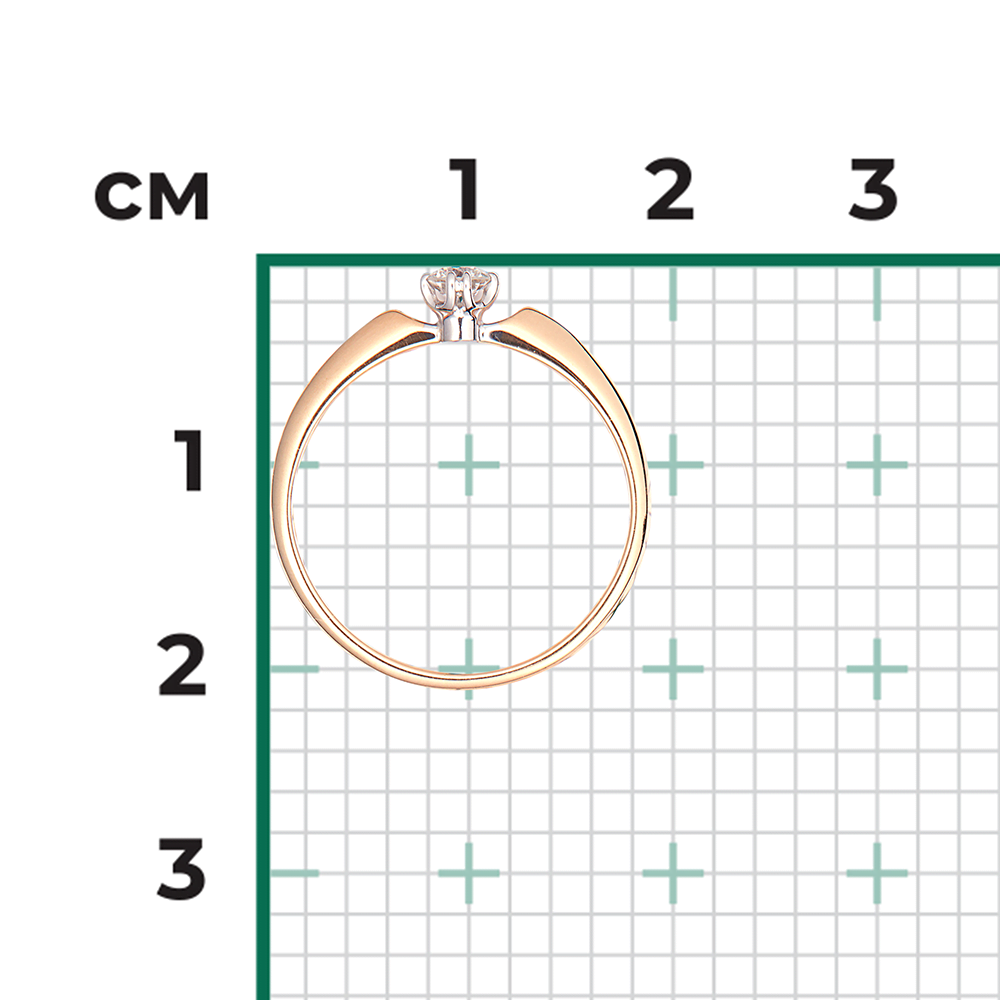 Помолвочное кольцо из комбинированного золота с бриллиантом 01-0930-00-101-1111-30