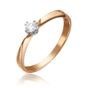 Помолвочное кольцо из комбинированного золота с бриллиантом 01-0932-00-101-1111-30