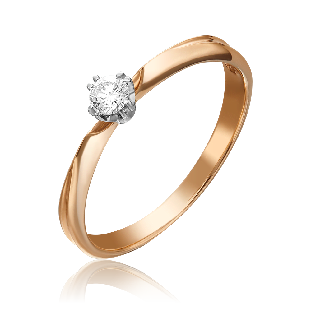 Помолвочное кольцо из комбинированного золота с бриллиантом 01-0932-00-101-1111-30