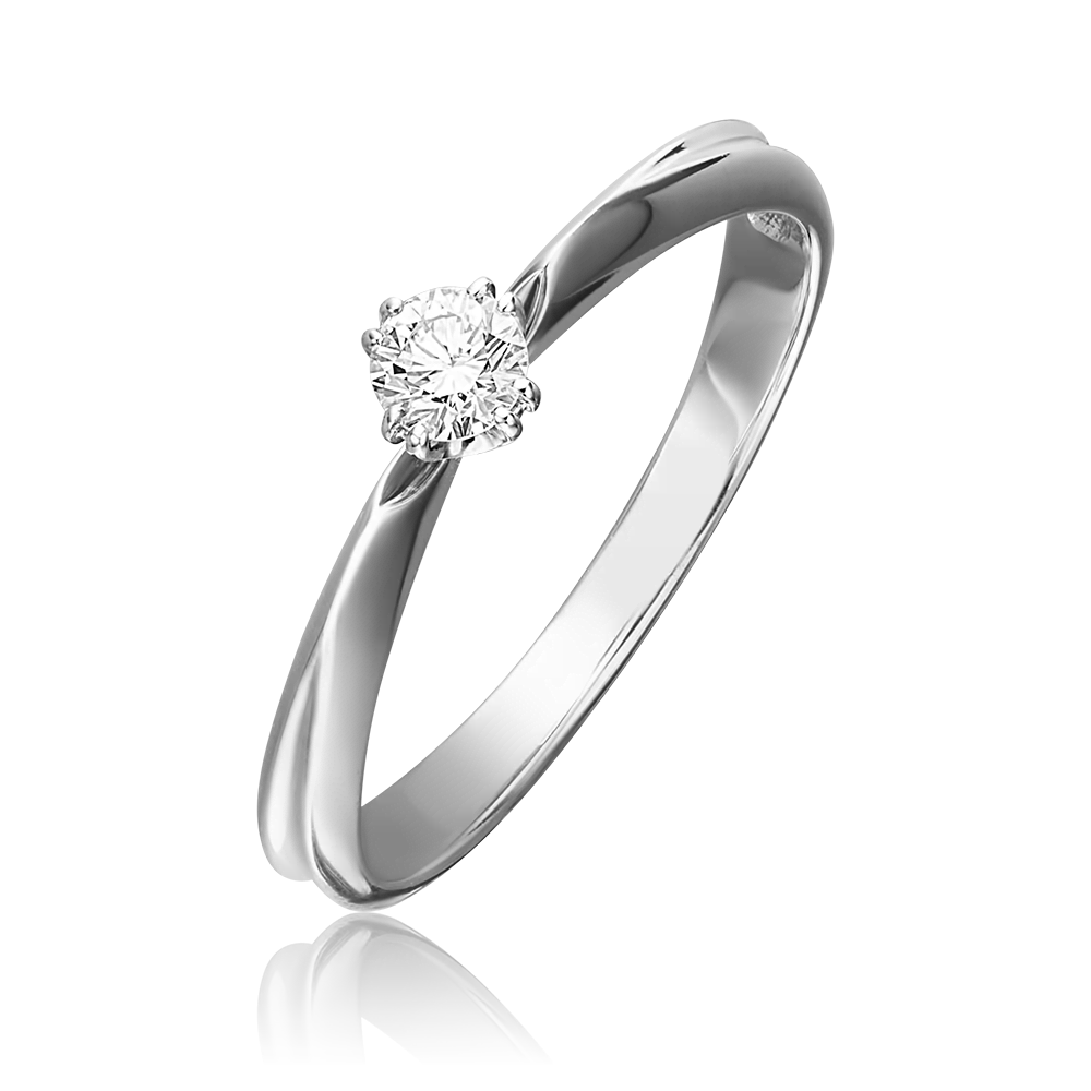 Помолвочное кольцо из белого золота с бриллиантом 01-0931-00-101-1120-30