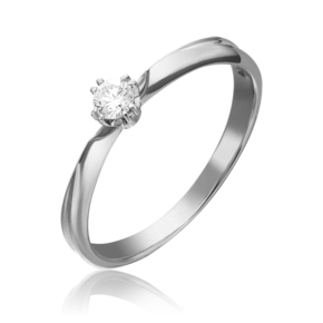 Помолвочное кольцо из белого золота с бриллиантом