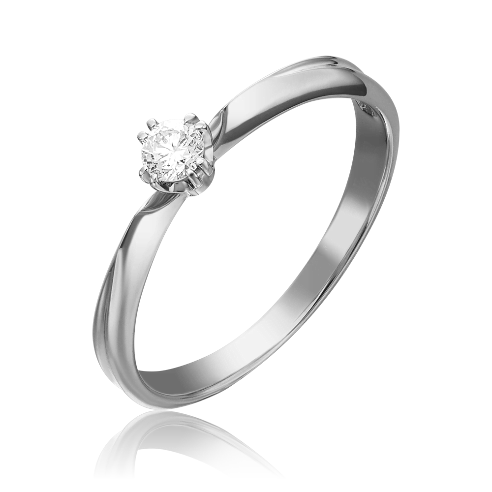 Помолвочное кольцо из белого золота с бриллиантом 01-0933-00-101-1120-30