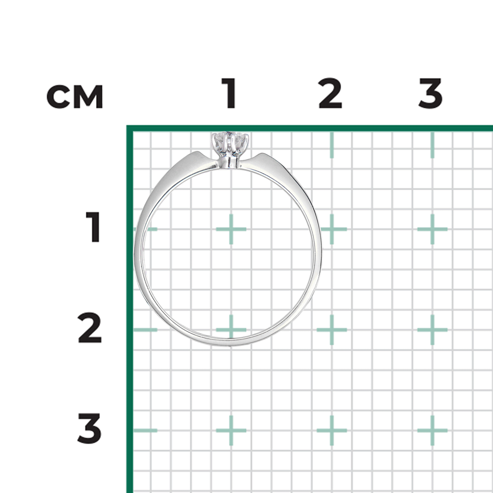 Помолвочное кольцо из белого золота с бриллиантом 01-0933-00-101-1120-30