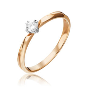 Помолвочное кольцо из комбинированного золота с бриллиантом 01-0934-00-101-1111-30