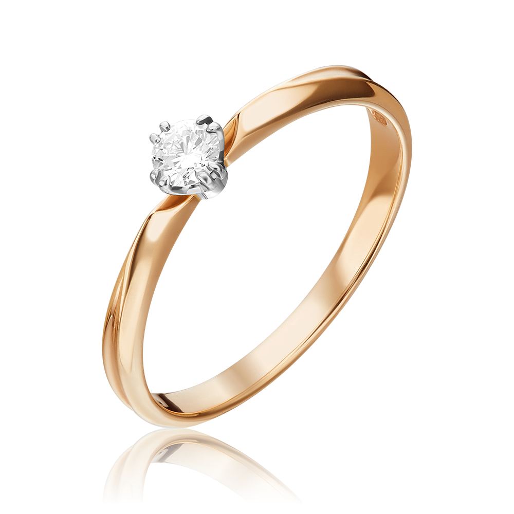 Помолвочное кольцо из комбинированного золота с бриллиантом 01-0934-00-101-1111-30