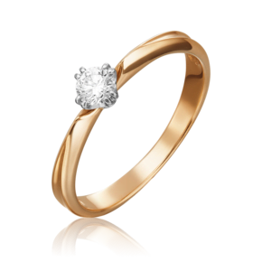 Помолвочное кольцо из комбинированного золота с бриллиантом 01-0936-00-101-1111-30