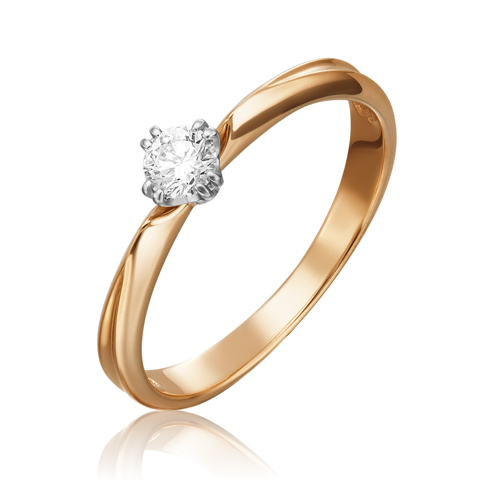Помолвочное кольцо из комбинированного золота с бриллиантом 01-0936-00-101-1111-30