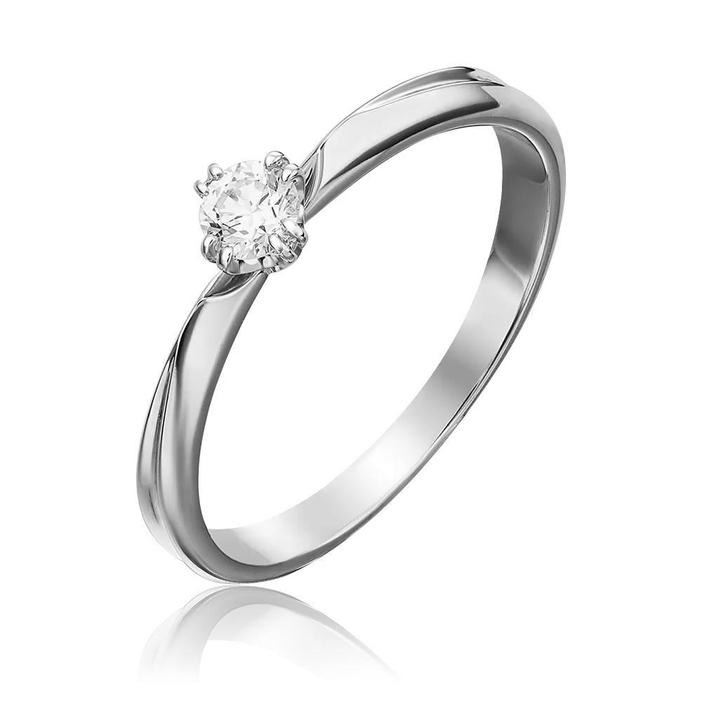 Помолвочное кольцо из белого золота с бриллиантом 01-0935-00-101-1120-30