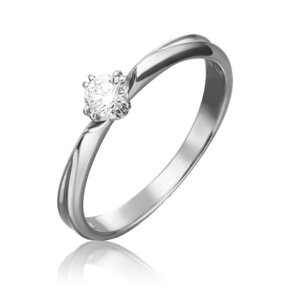 Помолвочное кольцо из белого золота с бриллиантом 01-0937-00-101-1120-30
