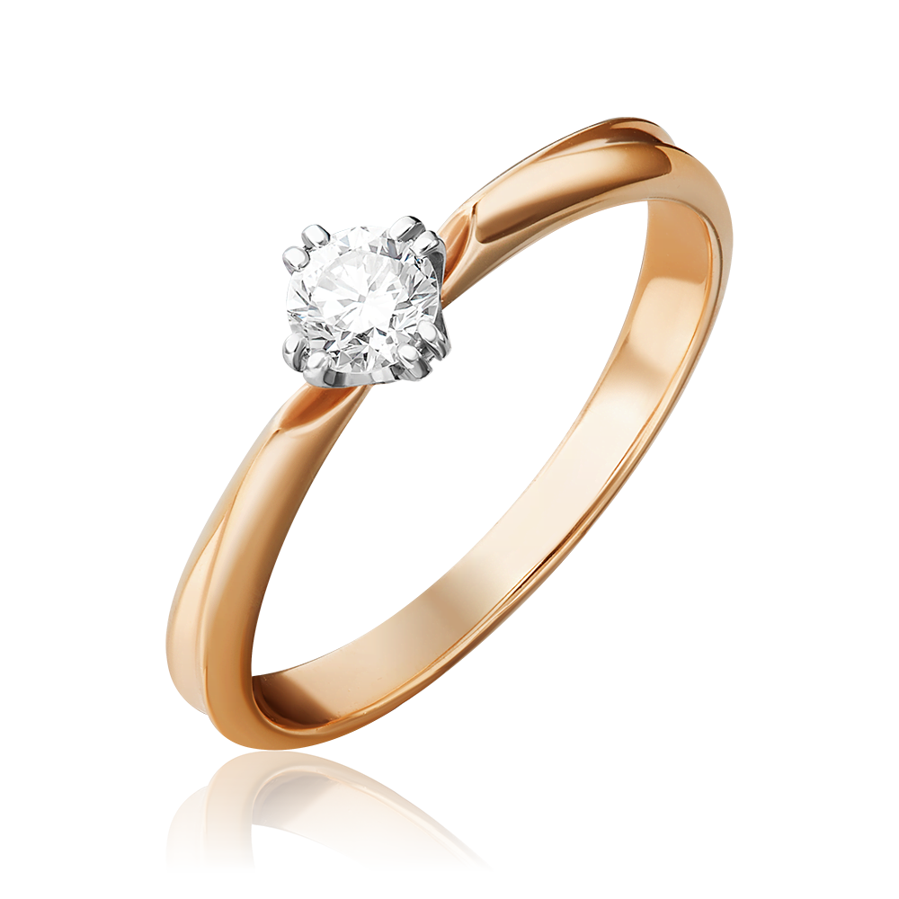 Помолвочное кольцо из комбинированного золота с бриллиантом 01-0938-00-101-1111-30