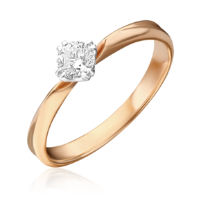 Помолвочное кольцо из комбинированного золота с бриллиантом 01-0940-00-101-1111-30