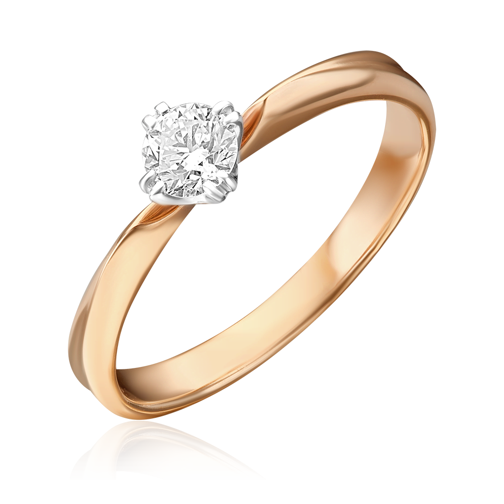 Помолвочное кольцо из комбинированного золота с бриллиантом 01-0940-00-101-1111-30