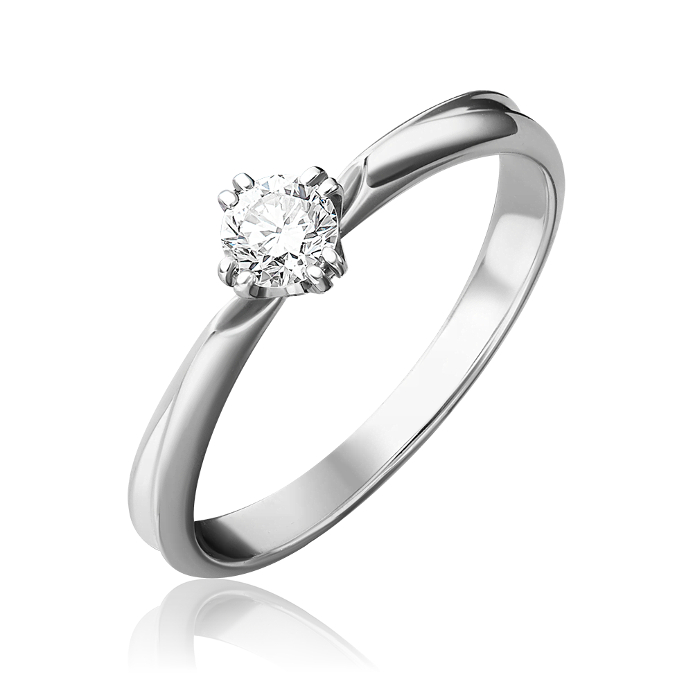 Помолвочное кольцо из белого золота с бриллиантом 01-0939-00-101-1120-30