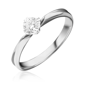 Помолвочное кольцо из белого золота с бриллиантом