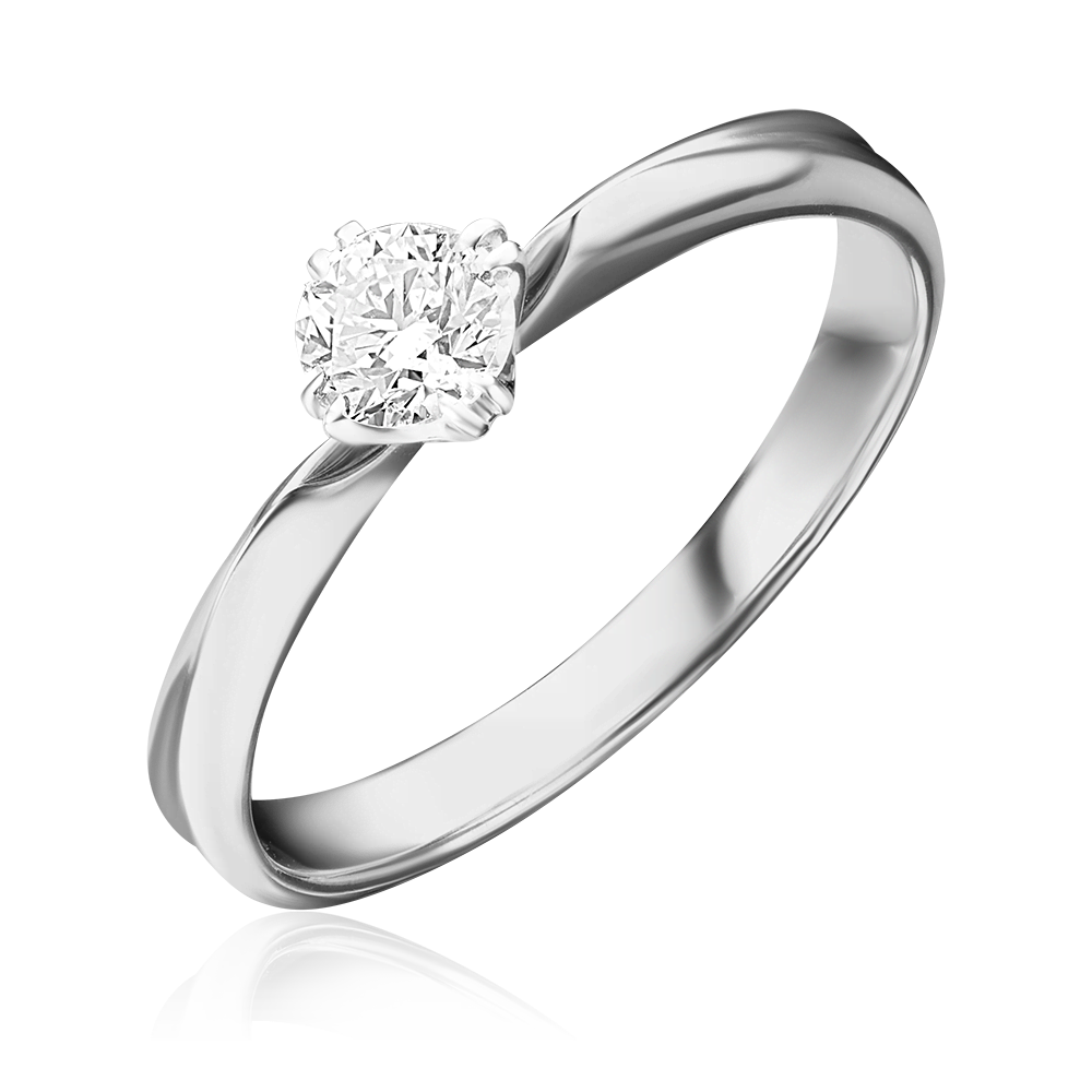 Помолвочное кольцо из белого золота с бриллиантом 01-0941-00-101-1120-30