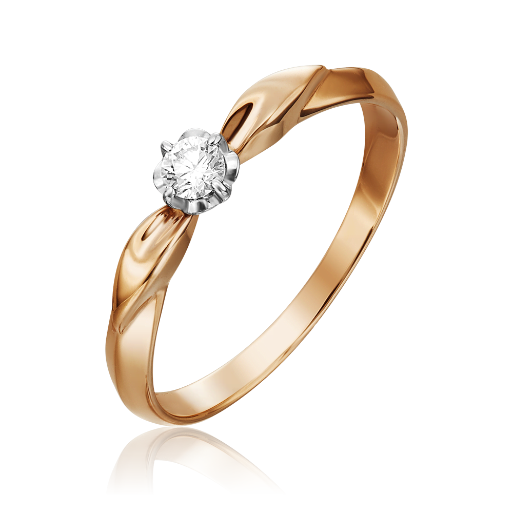 Помолвочное кольцо из комбинированного золота с бриллиантом 01-0958-00-101-1111-30
