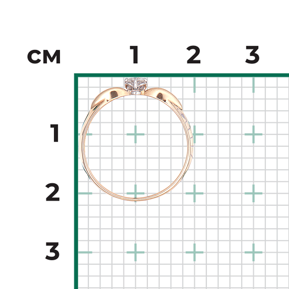 Помолвочное кольцо из комбинированного золота с бриллиантом 01-0958-00-101-1111-30