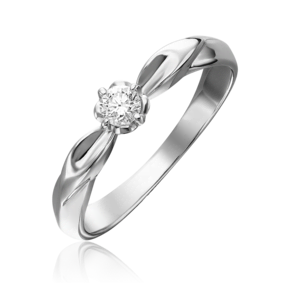 Помолвочное кольцо из белого золота с бриллиантом 01-0957-00-101-1120-30