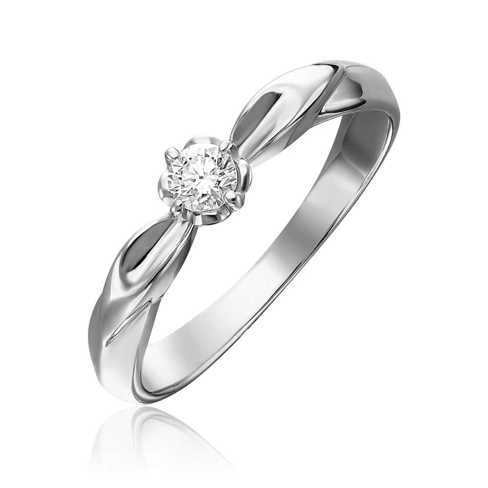 Помолвочное кольцо из белого золота с бриллиантом 01-0957-00-101-1120-30