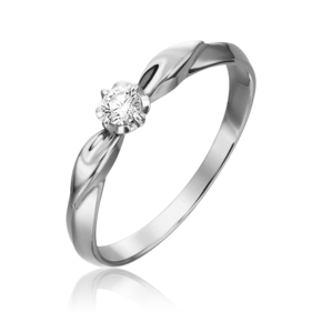 Помолвочное кольцо из белого золота с бриллиантом 01-0959-00-101-1120-30