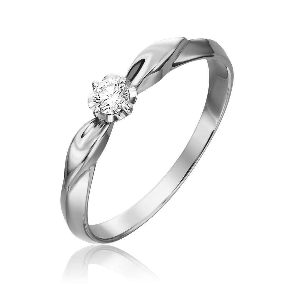 Помолвочное кольцо из белого золота с бриллиантом 01-0959-00-101-1120-30