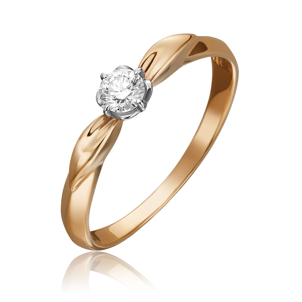 Помолвочное кольцо из комбинированного золота с бриллиантом 01-0960-00-101-1111-30