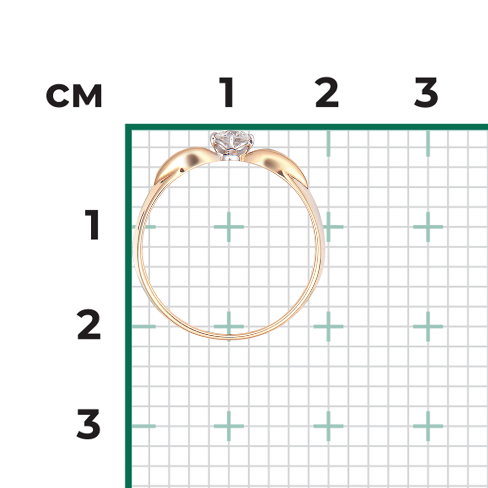 Помолвочное кольцо из комбинированного золота с бриллиантом 01-0960-00-101-1111-30
