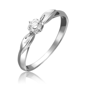 Помолвочное кольцо из белого золота с бриллиантом