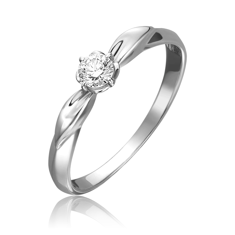 Помолвочное кольцо из белого золота с бриллиантом 01-0961-00-101-1120-30