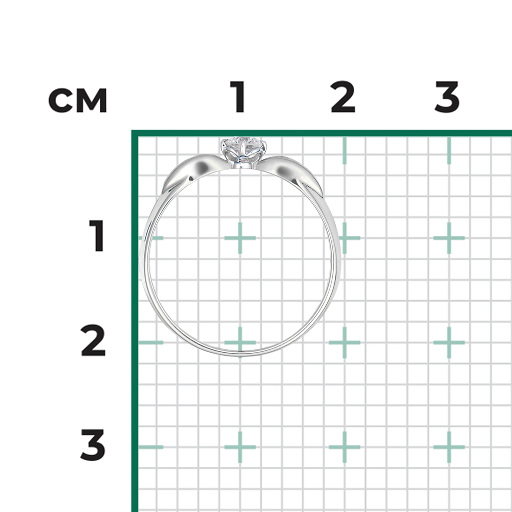 Помолвочное кольцо из белого золота с бриллиантом 01-0961-00-101-1120-30