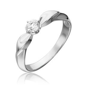 Помолвочное кольцо из белого золота с бриллиантом 01-0963-00-101-1120-30