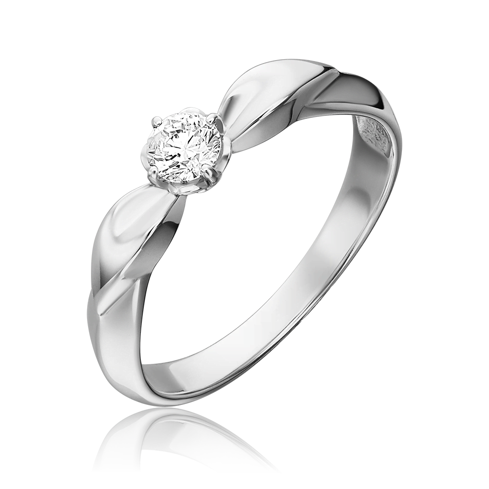 Помолвочное кольцо из белого золота с бриллиантом 01-0963-00-101-1120-30