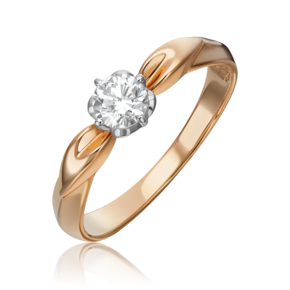 Помолвочное кольцо из комбинированного золота с бриллиантом 01-0966-00-101-1111-30