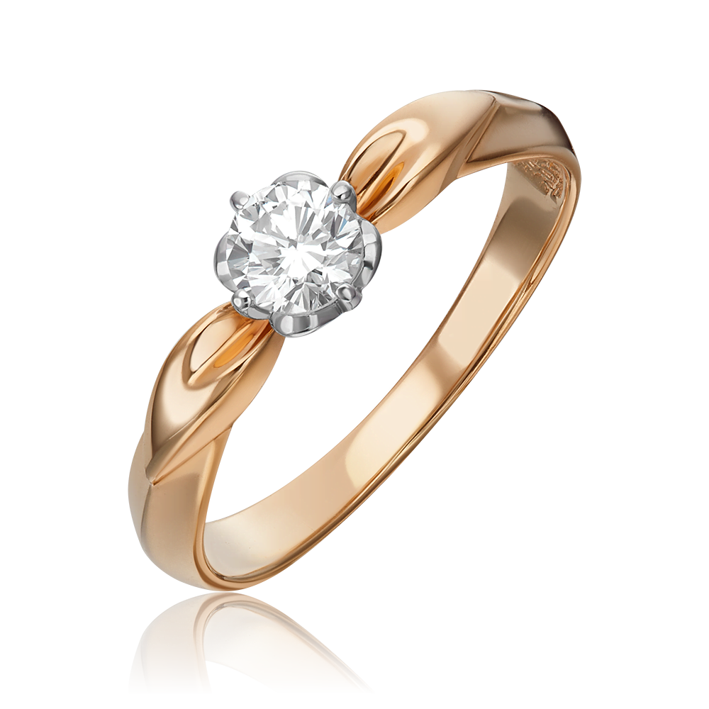 Помолвочное кольцо из комбинированного золота с бриллиантом 01-0966-00-101-1111-30