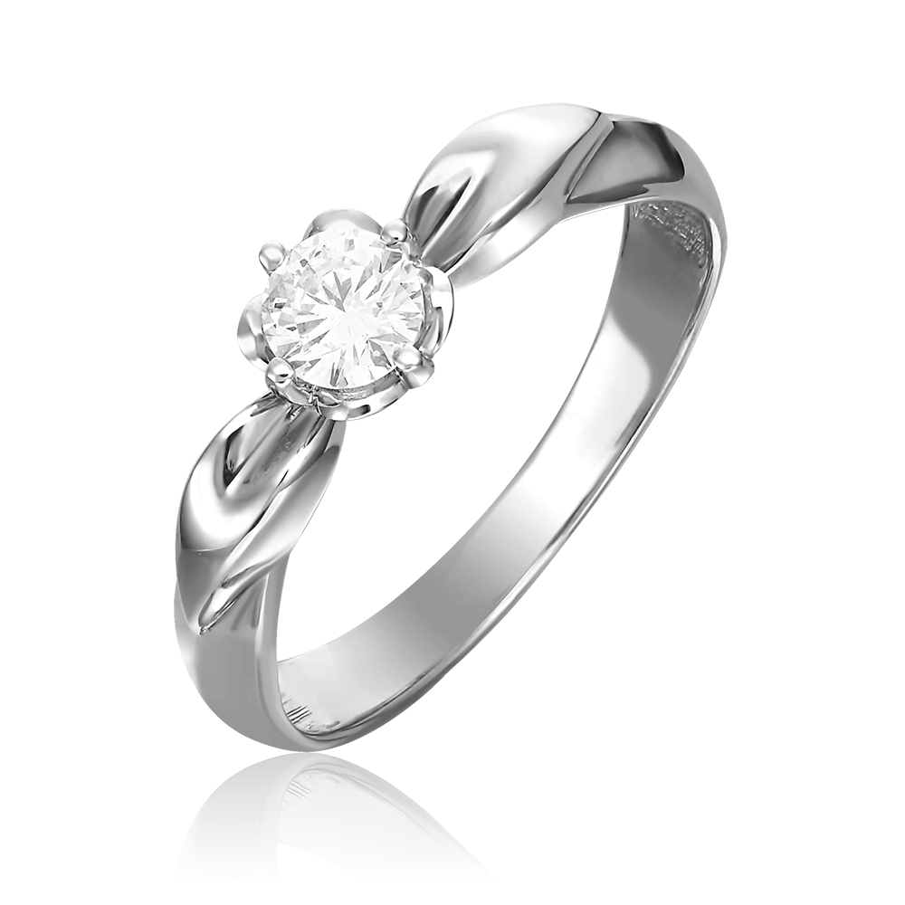 Помолвочное кольцо из белого золота с бриллиантом 01-0965-00-101-1120-30