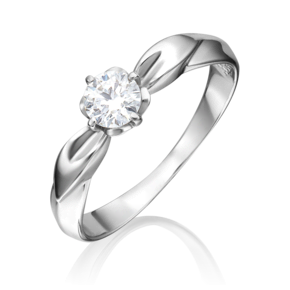 Помолвочное кольцо из белого золота с бриллиантом 01-0967-00-101-1120-30