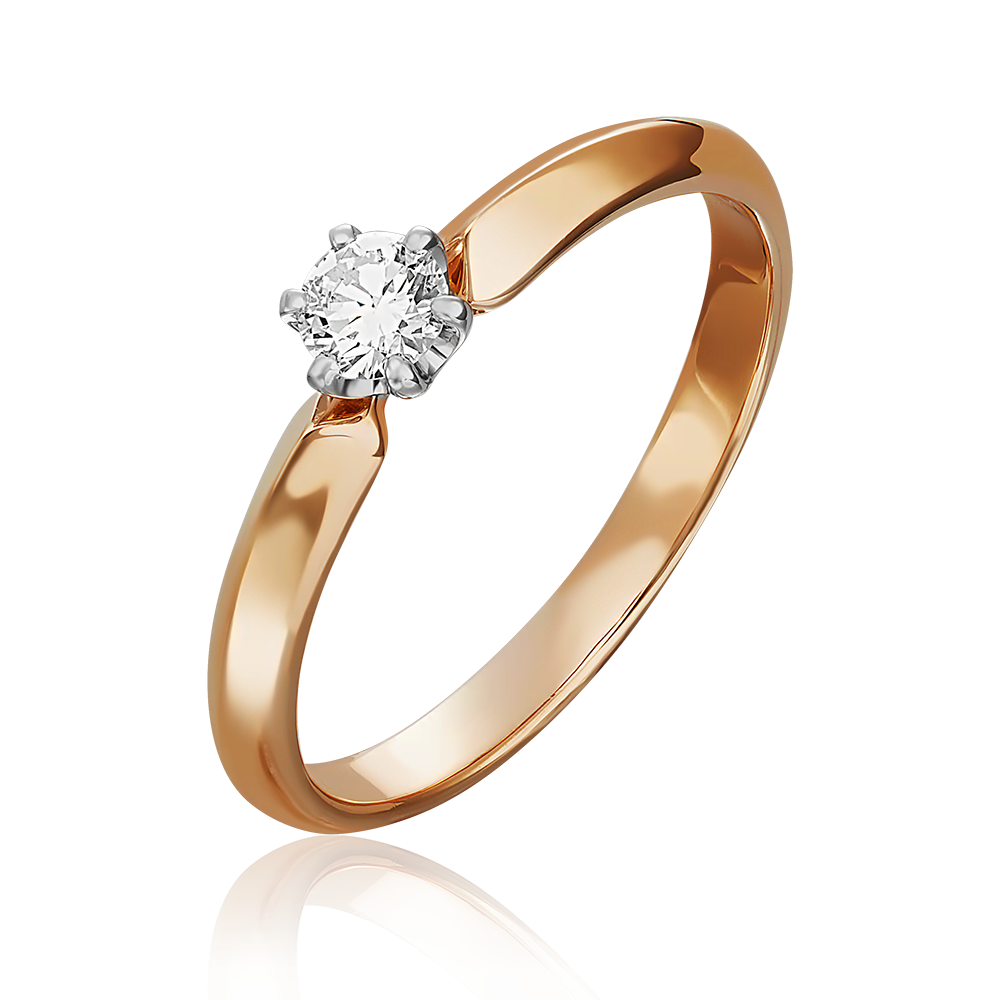 Помолвочное кольцо из комбинированного золота с бриллиантом 01-0986-00-101-1111-30