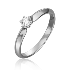 Помолвочное кольцо из белого золота с бриллиантом