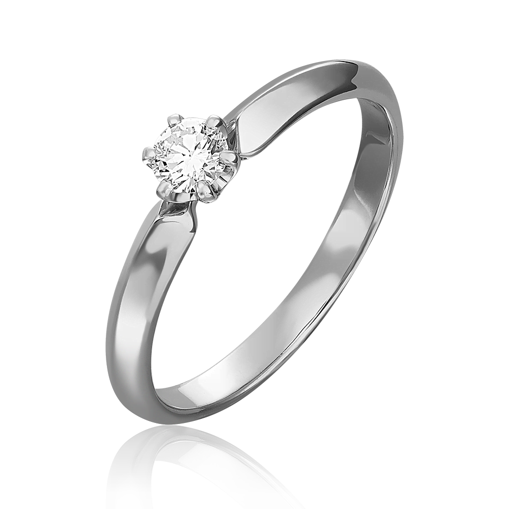 Помолвочное кольцо из белого золота с бриллиантом 01-0987-00-101-1120-30