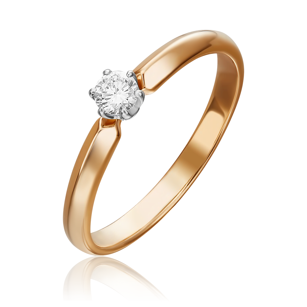 Помолвочное кольцо из комбинированного золота с бриллиантом 01-0982-00-101-1111-30