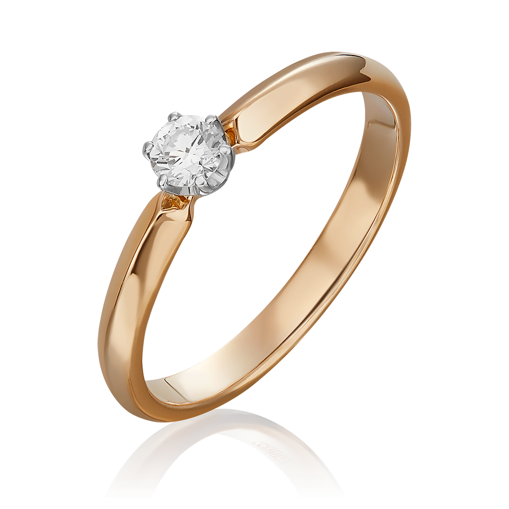 Помолвочное кольцо из комбинированного золота с бриллиантом 01-0984-00-101-1111-30