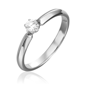 Помолвочное кольцо из белого золота с бриллиантом 01-0985-00-101-1120-30