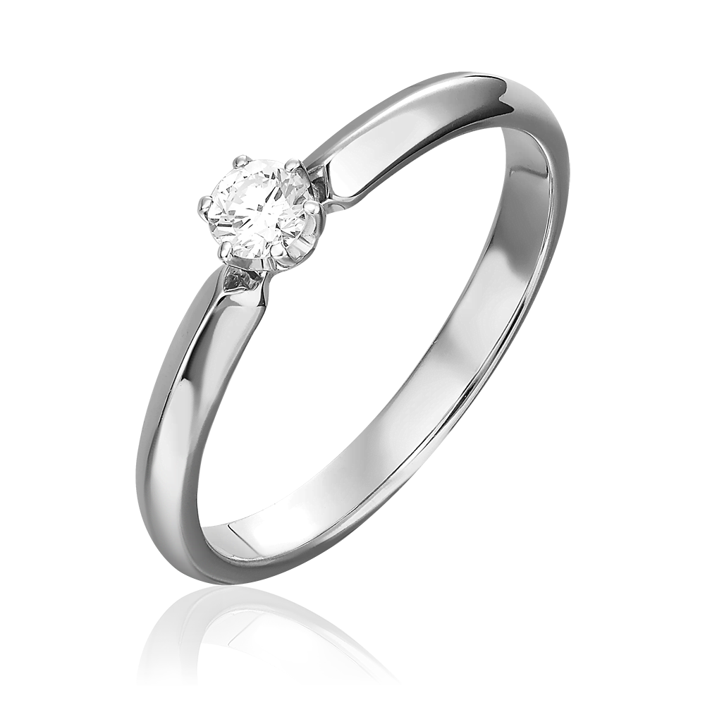 Помолвочное кольцо из белого золота с бриллиантом 01-0985-00-101-1120-30