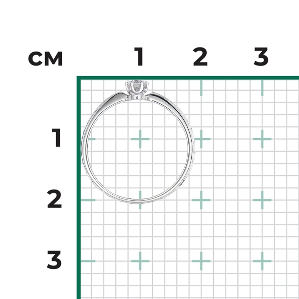 Помолвочное кольцо из белого золота с бриллиантом 01-0985-00-101-1120-30