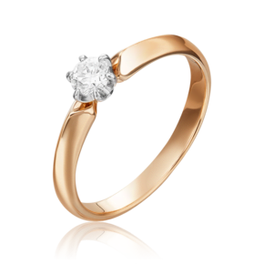 Помолвочное кольцо из комбинированного золота с бриллиантом 01-0990-00-101-1111-30
